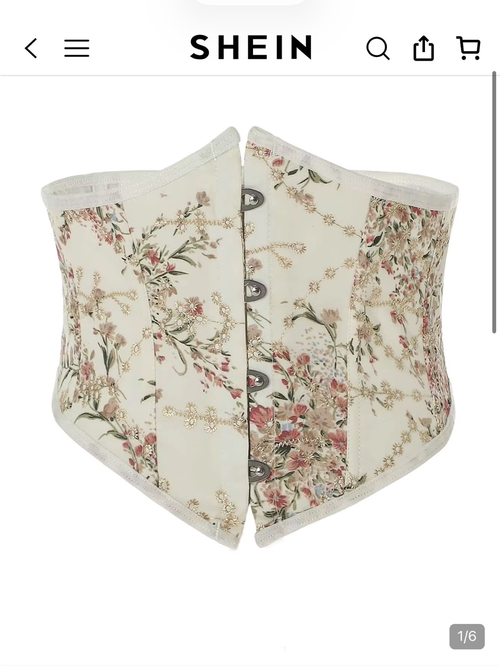 SHEIN Floral Ivory Waist Trainer Corset Top